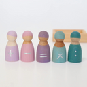 Amis des maths en bois – Set de 5 figurines