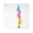 Cônes en Bois Pastel – 12 pièces