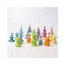 Cônes en Bois Pastel – 12 pièces