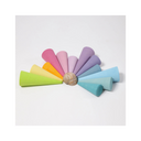 Cônes en Bois Pastel – 12 pièces