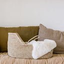 Couffin en raphia fait à la main - Naturel