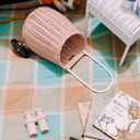 Chariot Luggy rotin - Rose