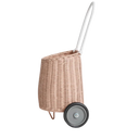 Chariot Luggy rotin - Rose