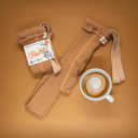 Collants à bretelles sans pieds - Laine & Coton - Cappuccino